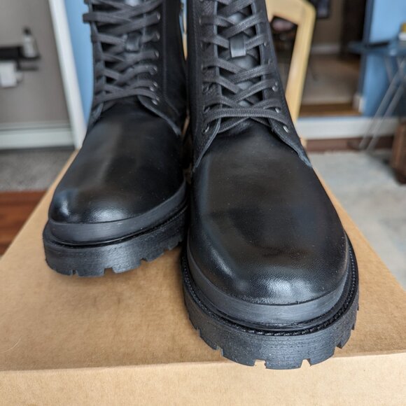 River Island Lace Up Boot in Black main image 7